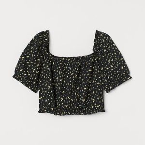 Cropped Puff Sleeve Top